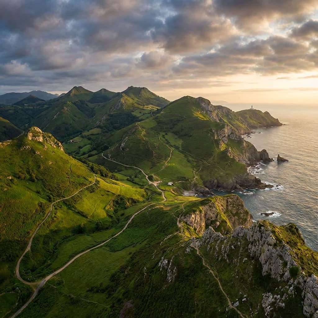 Nature's Masterpiece: Mountains, Coastlines, and Green Valleys